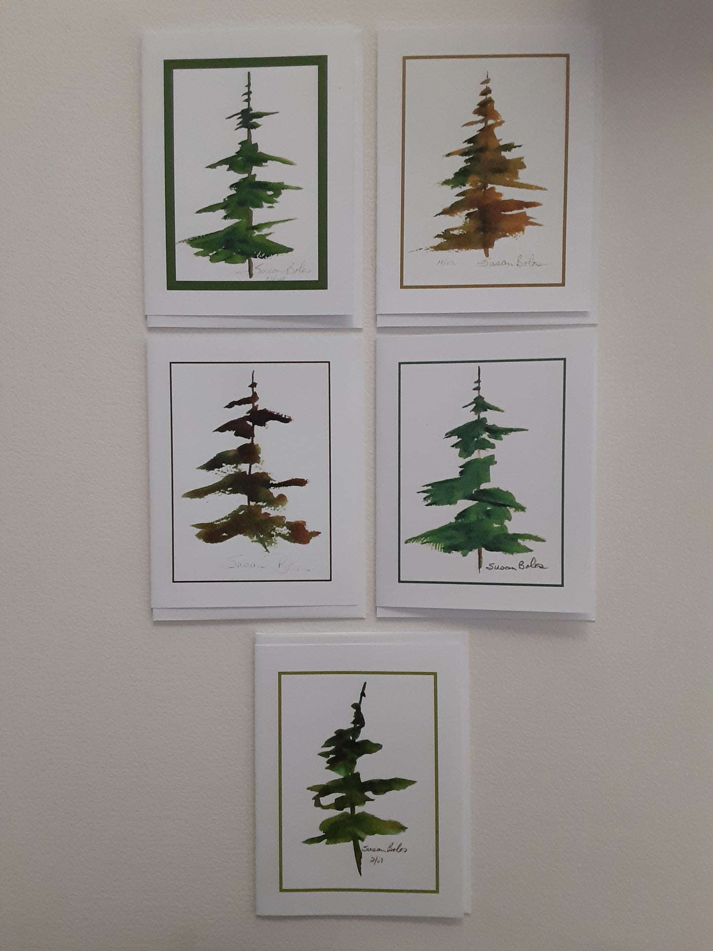 "Pine Trees" Box of 10 Note Cards & envelopes C#27