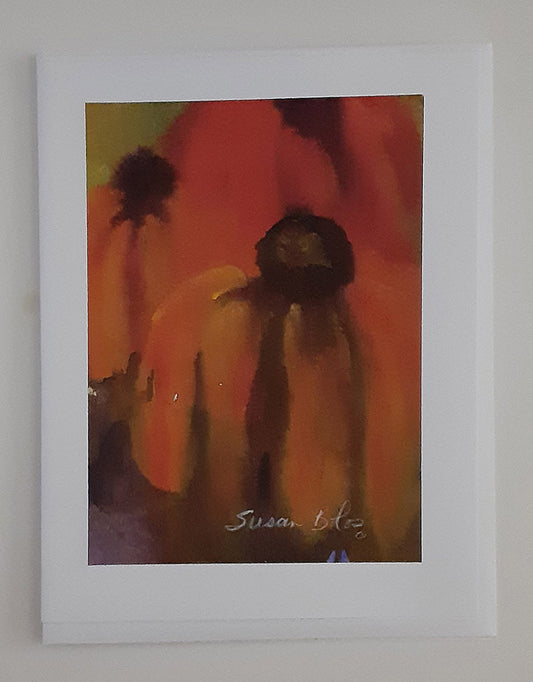 "Bold Flower"  ( orange)  Box of 8 note cards & envelopes  C#5