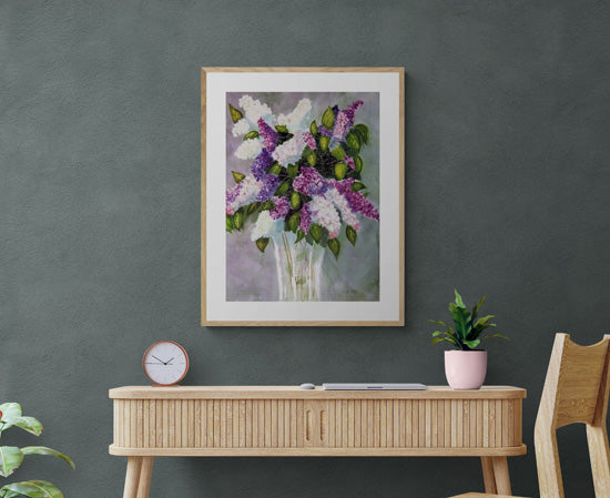 "Lilacs in Vase" Giclee' print on paper P#2563