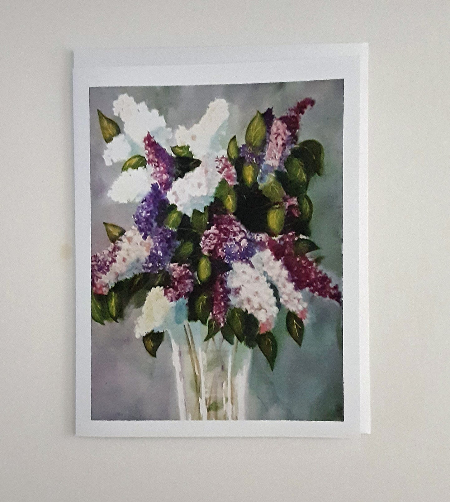 "Lilacs in Vase"   Box of 8 note cards and envelopes  C#21