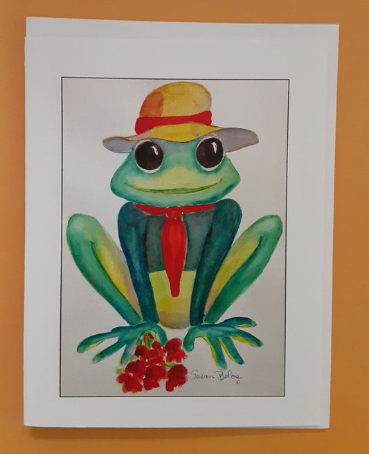 "Froggie Went A Courtin"     Box of  8 Note Cards & envelopes  C#16