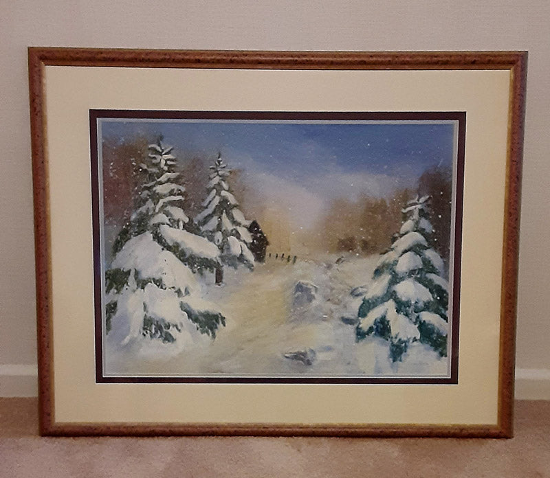 "Winter Woods"   #31   Framed original transparent watercolor painting O#31