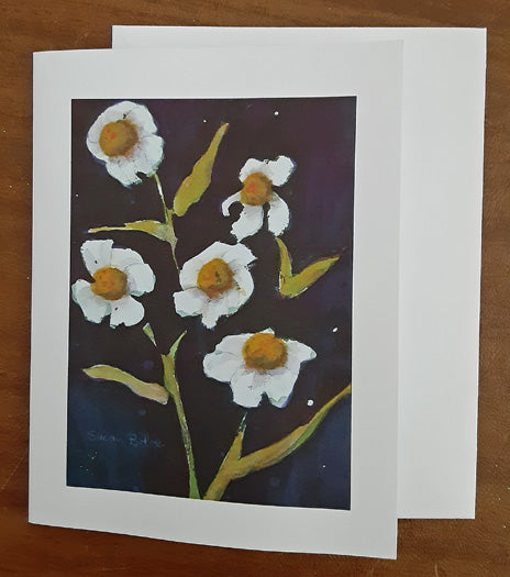 "White Flowers"  Inv. # 38      Box of 8 Note cards and envelopes  C#38