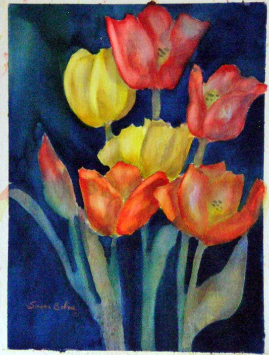 "Tulips "    #303    Original painting on paper  O#303