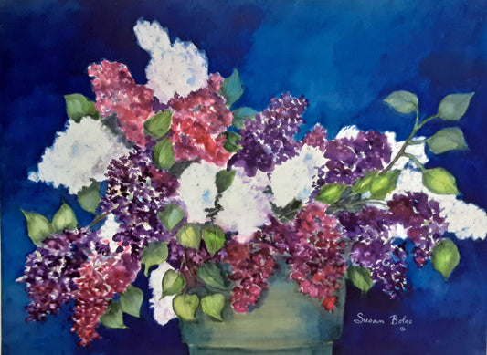 "Lilacs in Green Pot "   Giclee' print on paper    P#2426