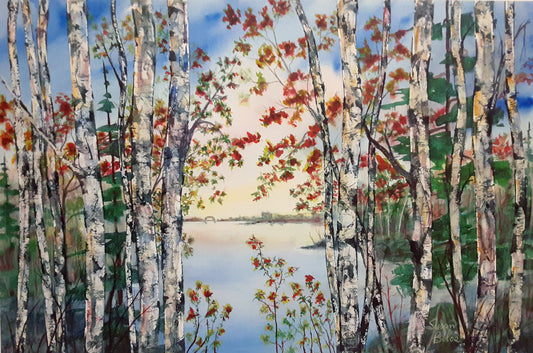 "My View with fall leaves"  - Giclee' print on paper   P#2555